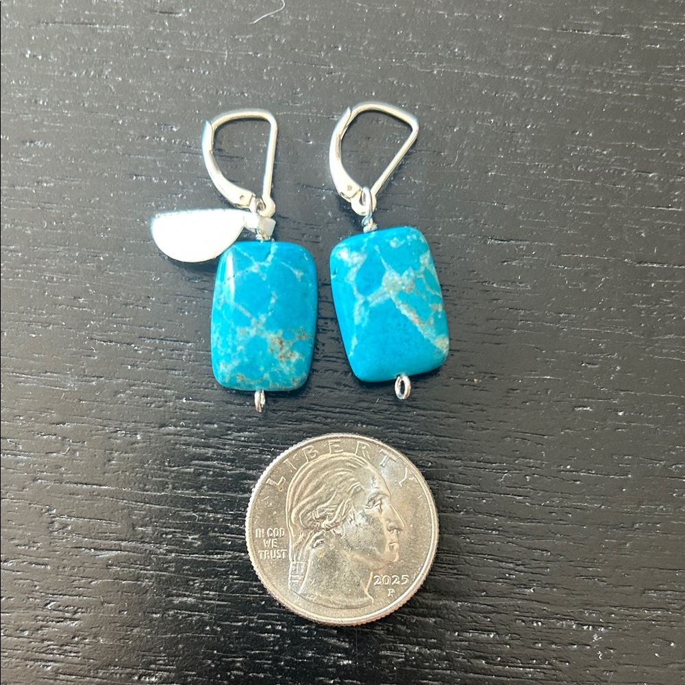 Turquoise Silver Dangle Earrings